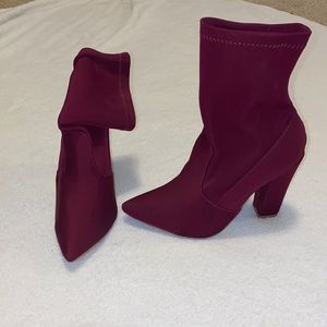 Ankle high maroon heels